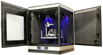 Photos of the thermal cabinet with NTEGRA Prima microscope